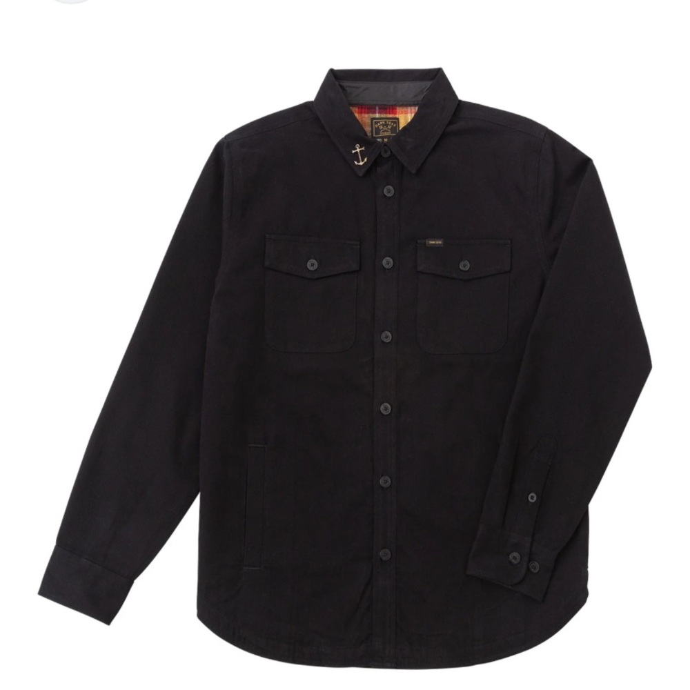 Dark Seas Mechanist Black Men's Jacket with plaid lining , size M Cotton